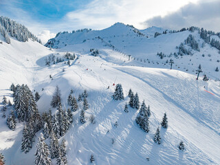 Praz de Lys Sommand Ski Resort Winter Aerial