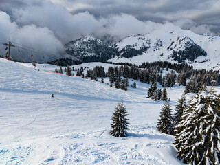 Praz de Lys Sommand Ski Resort Winter Aerial