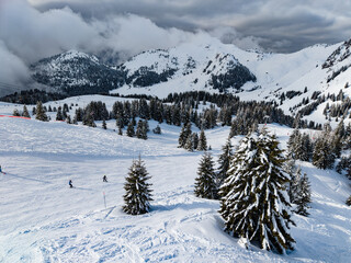 Praz de Lys Sommand Ski Resort Winter Aerial