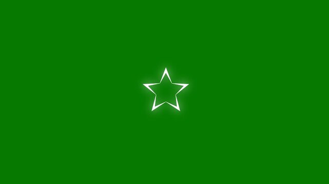 Dynamic Glitter Star Motion Graphics, White Sparkling Stars on Green Background. Twinkle star glitter sparkle, star sparkle vector doodles, glowing light effect, retro shine movement.4k Animation