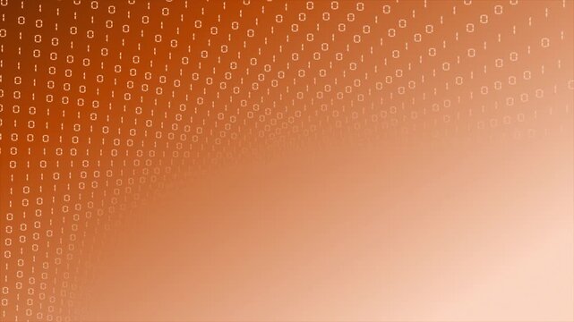Orange color simple random numbers binary code with blank space hi tech design loopable technology background
