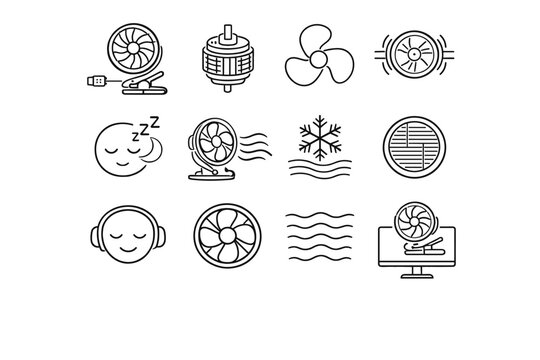 Comfort smooth fan neat quiet cooling icon icons silent vector clean usb