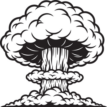 Mushroom Cloud Explosion Vector  Art