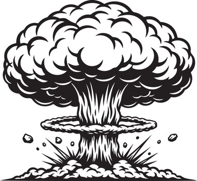 Mushroom Cloud Explosion Vector  Art