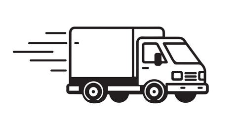 Fototapeta premium Abstract modern delivery truck illustration