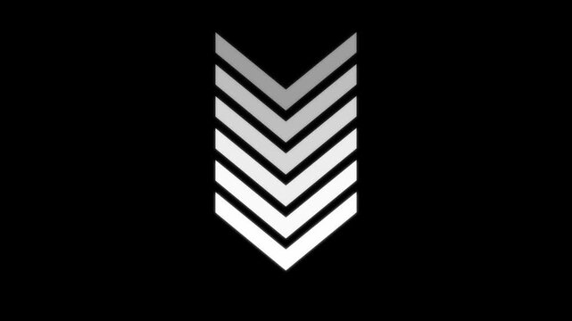 A white arrow pointing down, against a dark background