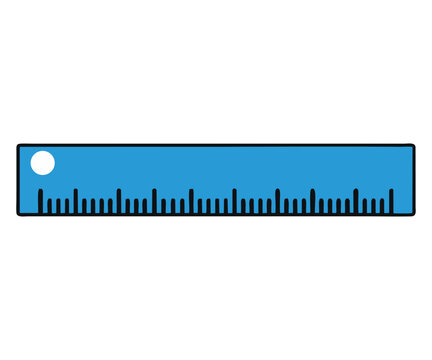 ruler flat vector illustration icon isolated on a white background.