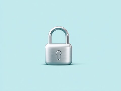 website security lock icon isolated on a light blue background