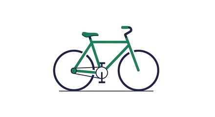 Fototapeta premium Stylish green bicycle illustration with modern design