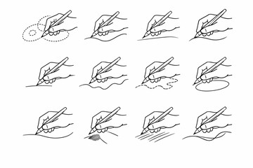 Fototapeta premium Simple drafting intentional vector icon contour generation loose patient sweep stroke image