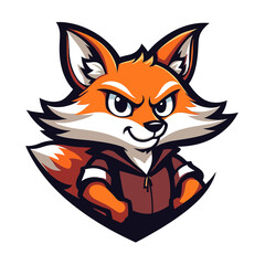 Obraz premium Professional mascot logo of a confident fox character