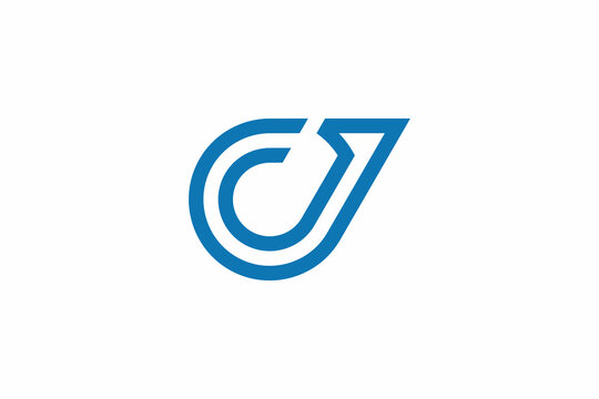 Letter CJ Upward Logo 