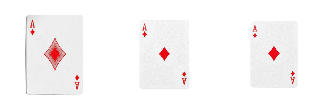 Set of ace of diamonds playing cards collection isolated on transparent background casino theme transparent background png