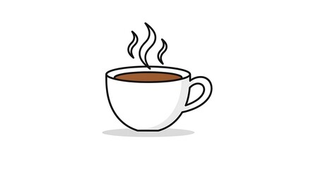 Obraz premium Steaming hot coffee in a simple white mug