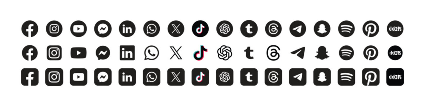 	
popular social media logos vector icon set of for editorial use	
