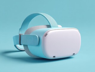 vr headset modern design isolated on a light blue background