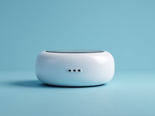 smart home hub device isolated on a light blue background