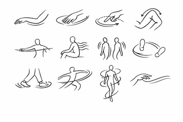 Fototapeta premium Icon vector sweep simple arc outline generation image reach flow drift finger