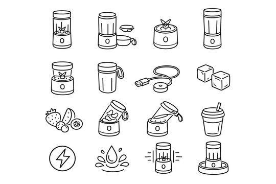 Icon vector cordless smooth blender balanced icons matte reduced contemporary clutter aesthetic