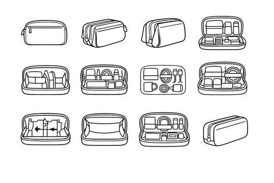 Proportions tech vector side icon pouch gusset silhouette capacity portable flexible clean