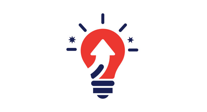Creative Idea Growth Concept with Upward Arrow in Light Bulb Icon