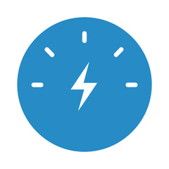 Energy meter icon or power level indicator symbol with lightning bolt