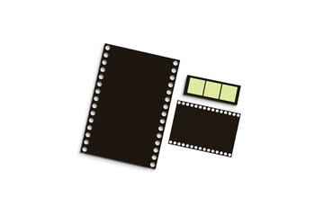 Fototapeta premium Film strip and negative frames isolated on transparent background