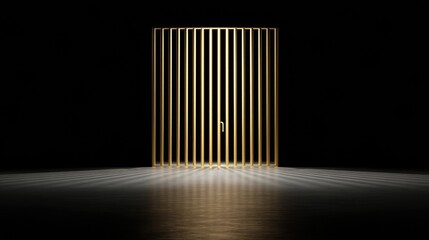 Golden Compliance Key Floats Above a Locked Digital Gate With Dark Background and Wide Negative Space in a Modern Setting