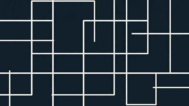 Seamless black and white abstract square grid pattern featuring a geometric mosaic tile design with a vector illustration texture suitable for architectural wall or floor surface decoration