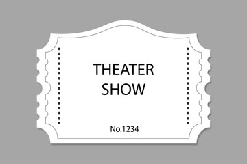 Admission ticket template. Minimalist coupon. For movies, circuses, theaters, festivals. Isolated background.