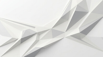 Obraz premium Abstract white geometric paper background with 3D shapes and digital patterns