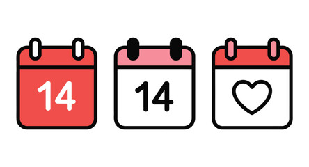 Calendar icons display February fourteenth.