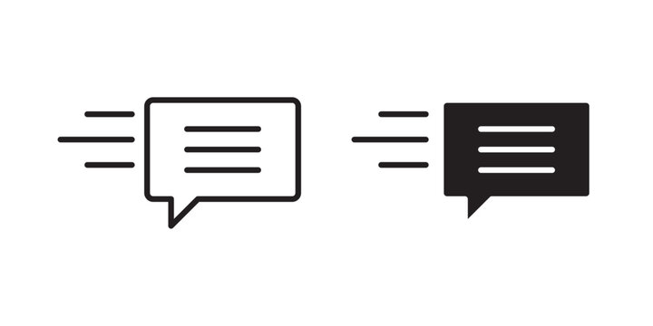 Quick Reply Icon for message response communication and chat interaction use in UI UX websites apps and messaging systems Vector illustration with stroke and fill on a white background.