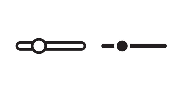 Scrollbar Horizontal Icon for navigation content browsing and page control use in UI UX websites apps and systems Vector illustration with stroke and fill on a white background.