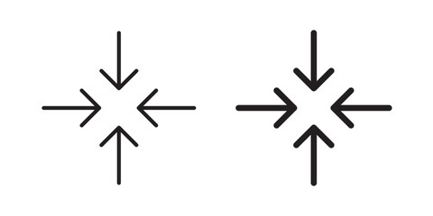 Obraz premium Fullscreen Exit Icon. used to return a window or media player to normal view. Ideal for video players, web apps. Vector illustration with stroke and fill on a white&nbsp;background.