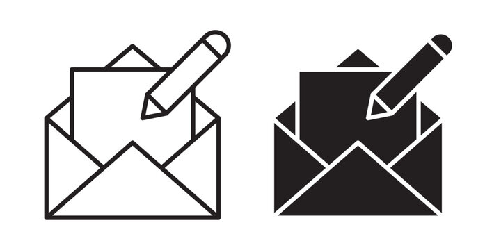 Draft Messages Icon. used for saved or unsent emails and texts. Commonly used in email platforms, messaging apps. Vector illustration with stroke and fill on a white&nbsp;background.