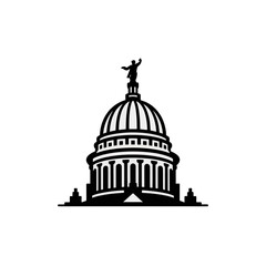 Obraz premium Capitol Building and St Pauls Cathedral Landmark Architecture in Washington DC and London