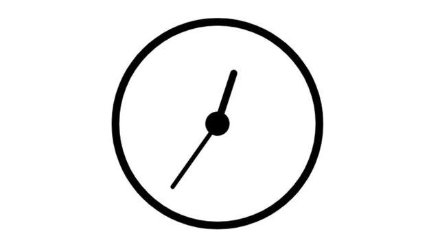 Stopwatch Animated Icon. Clock With Moving Arrows Animation Luma Matte 4k Stock Video