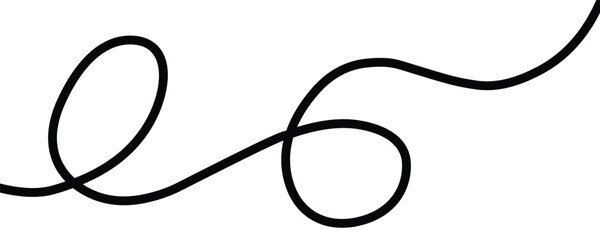 Curved Wavy Line. Decorative Design Element. Vector file illustration.