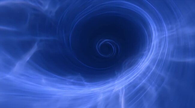 Swirling deep blue void with bright white ethereal energy strands