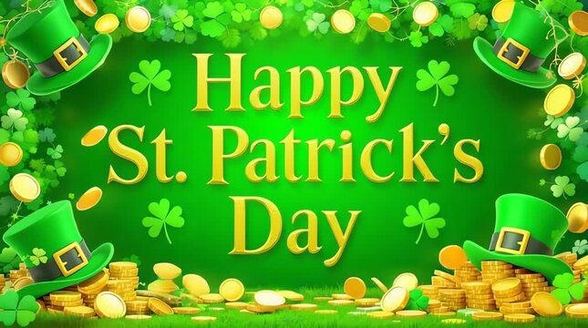 St Patrick's Day festive green card background illustration