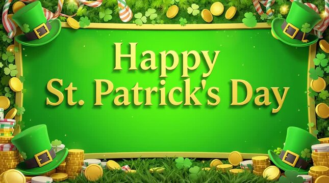 St Patrick's Day festive green card background illustration