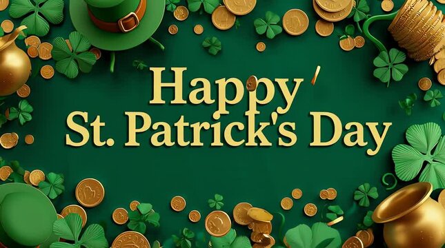 St Patrick's Day festive green card background illustration