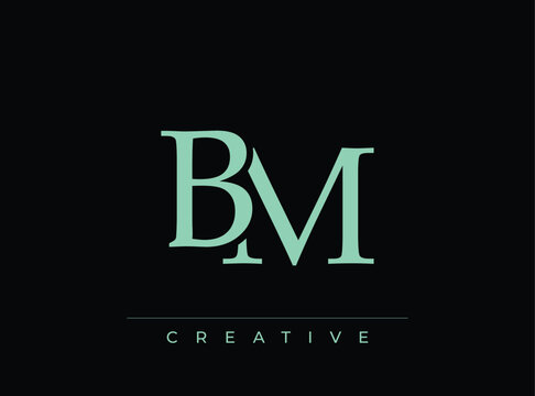 Bm creative logo design template with modern typography and simple layout