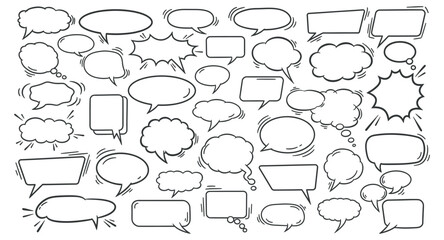 Fototapeta premium Collection of various speech bubbles and text boxes for comic strips