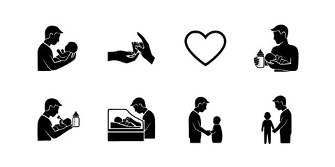 Father and Preemie Baby Kangaroo Care Silhouette © T-Shop