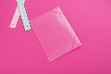 Colorful stationery on desk for creativity