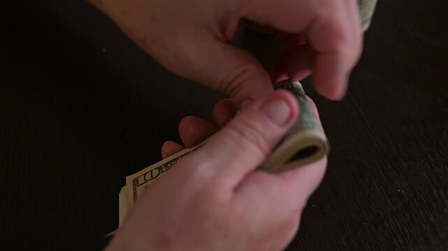 Senior Rolling Small Bills with Rubber Band