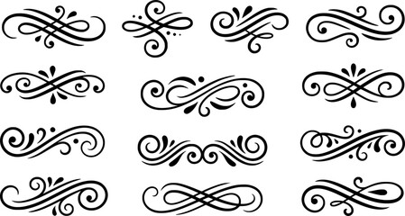 Collection of Elegant Black and White Decorative "S" Monograms

