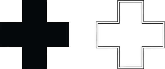 Obraz premium Plus sign icons isolated on transparent background, Vector